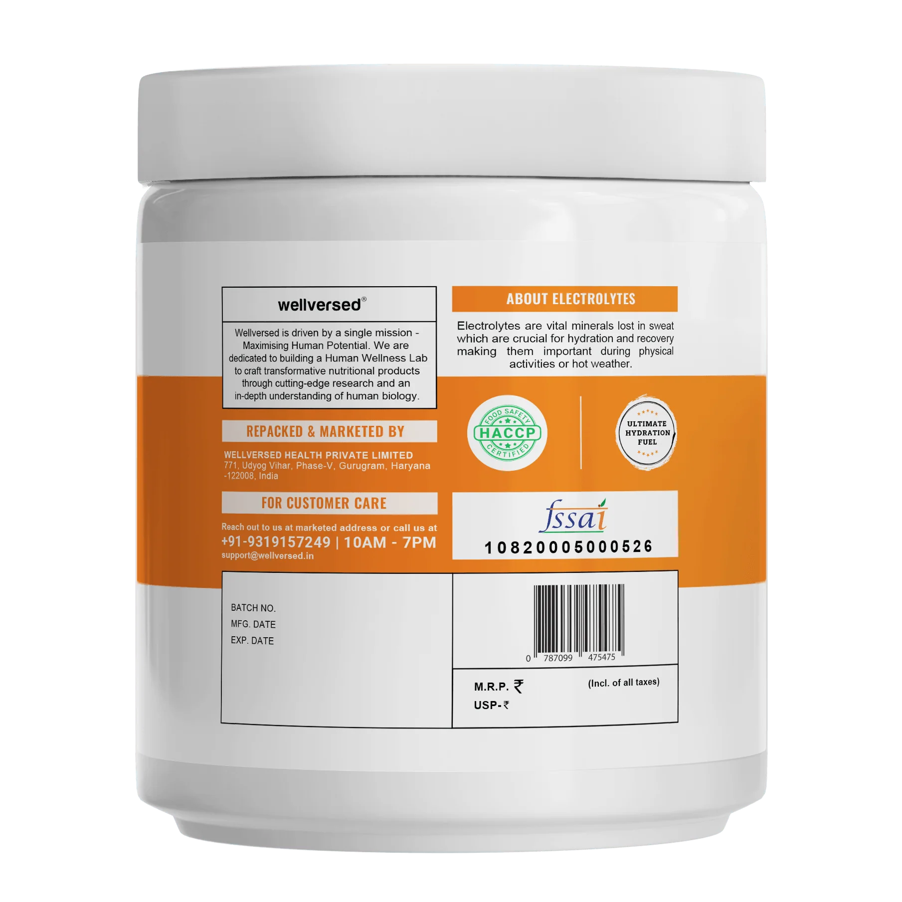 Wellcore - Electrolytes  - Orange - Zero Sugar Electrolyte Powder - Image 3