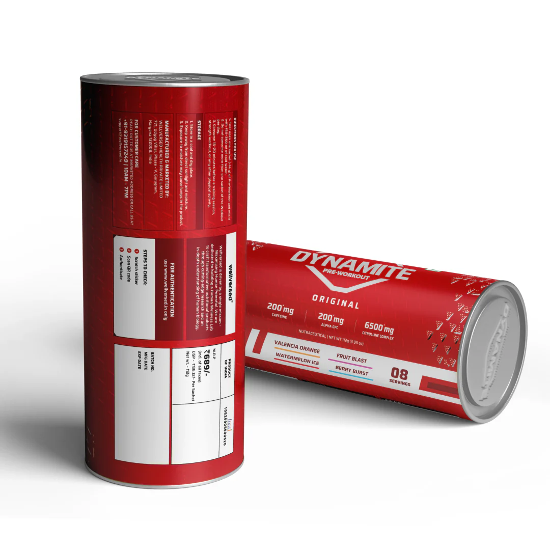 Dynamite Original Pre-workout Sachets (Pack of 8, Assorted Flavours) - Image 3