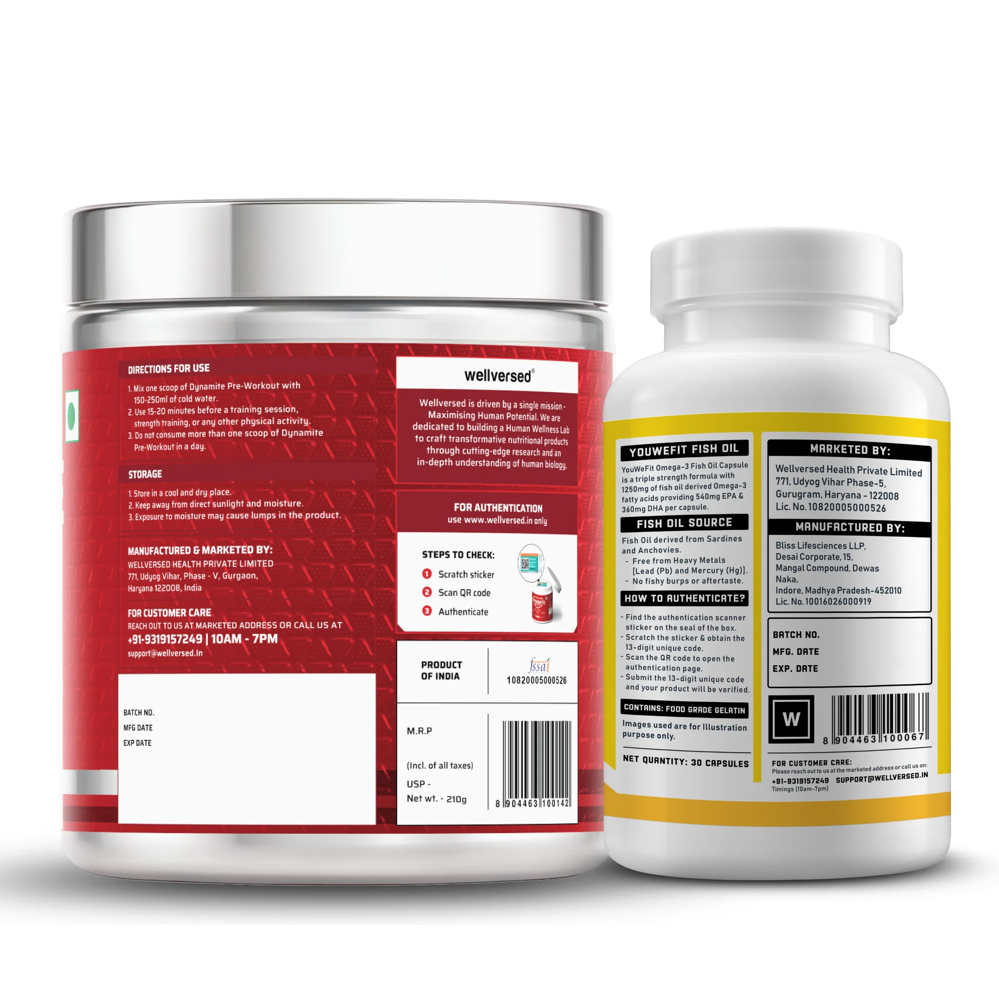 Dynamite Pre-workout (15 Servings, Fruit Blast) + YouWeFit Triple Strength Fish Oil (30 Capsules) - Image 3