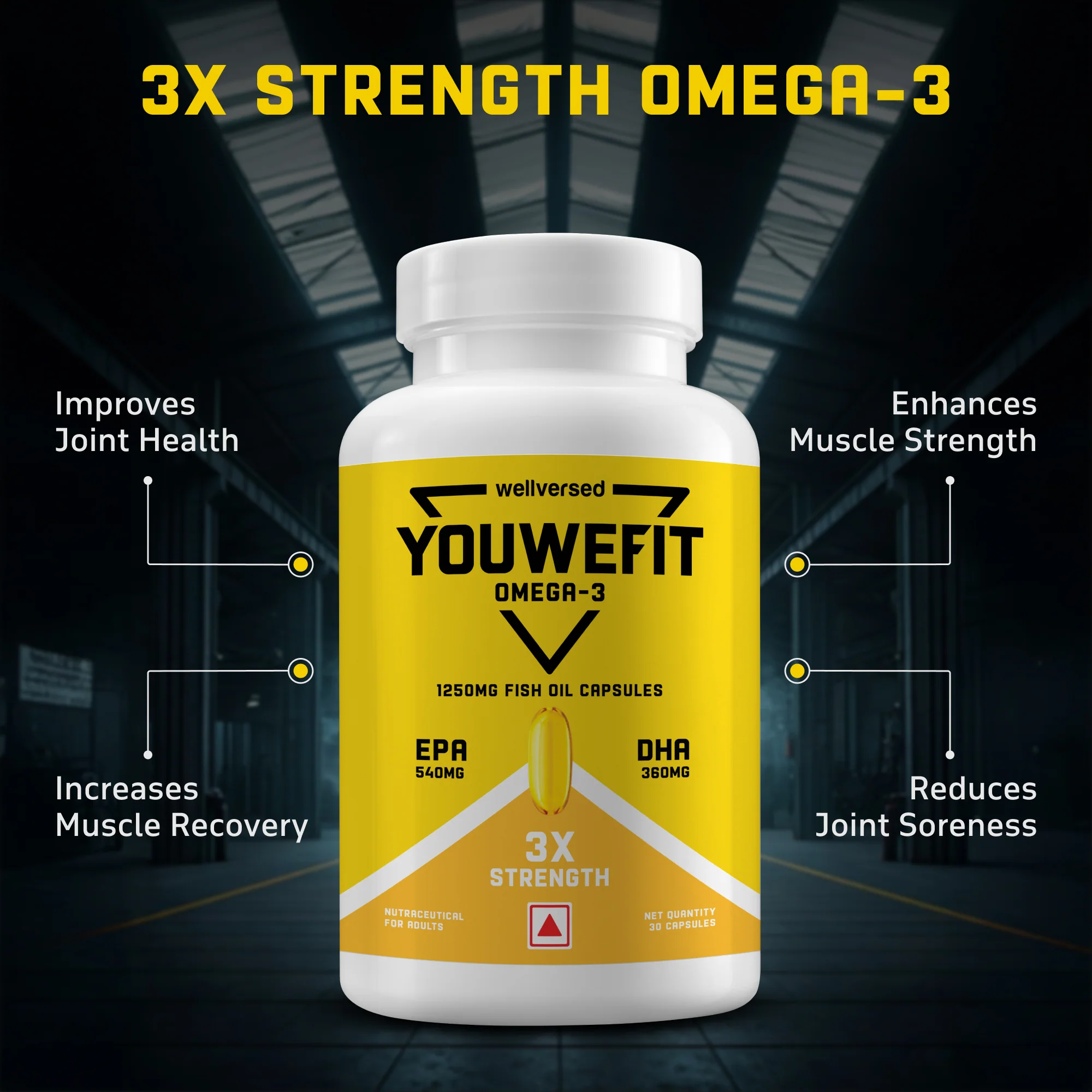 Dynamite Pre-workout (15 Servings, Fruit Blast) + YouWeFit Triple Strength Fish Oil (30 Capsules) - Image 4