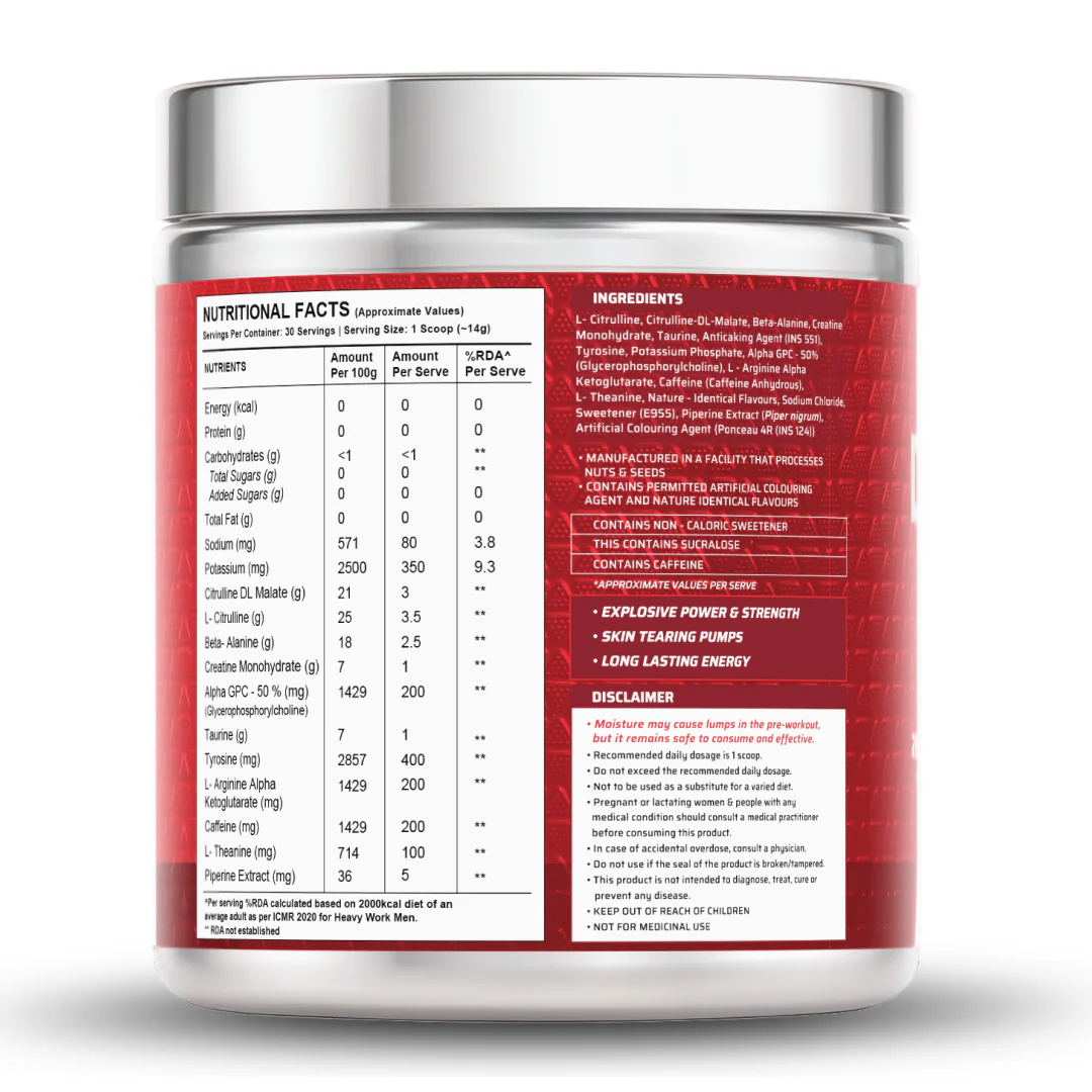 Dynamite Pre-Workout (420g, 30 Servings) | Fruit Blast - Image 3