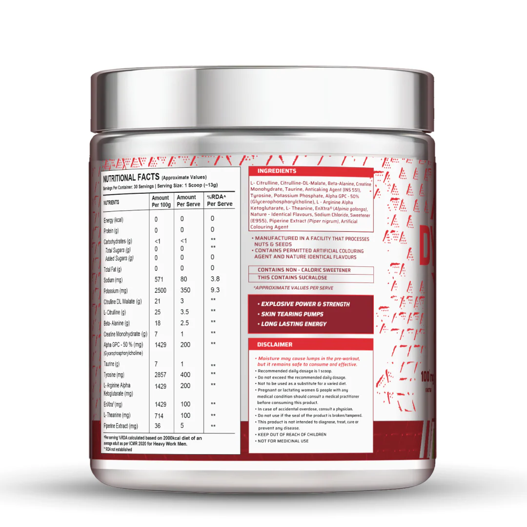 Dynamite Pre-Workout Caffeine Free (390g, 30 Servs) | Green Apple - Image 2