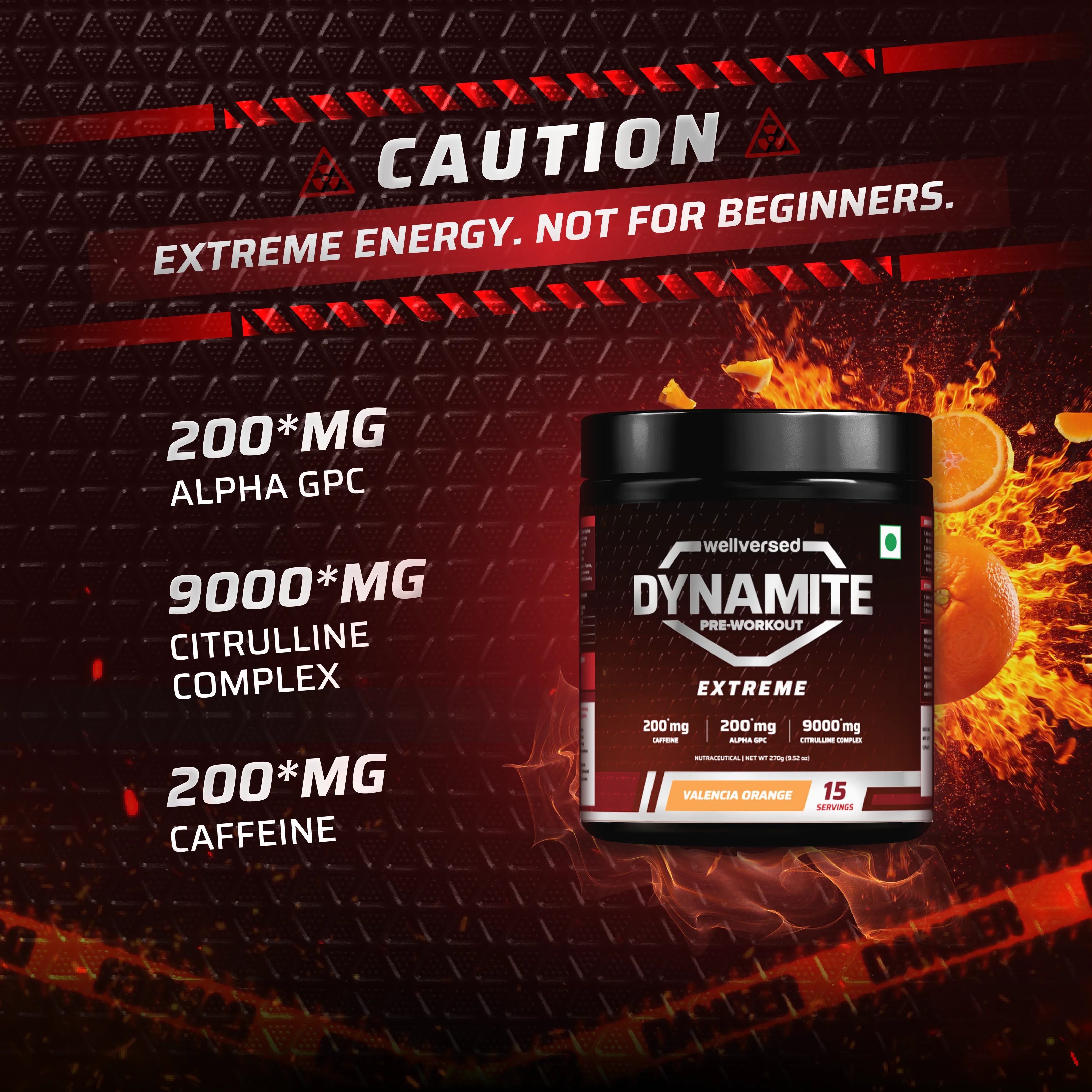 Dynamite Pre-Workout EXTREME (270g, 15 Servings) | Valencia Orange - Image 6