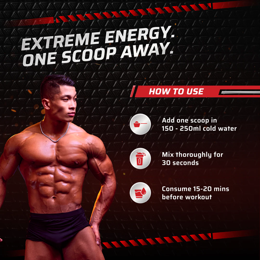 Dynamite Pre-Workout EXTREME (540g, 30 Servings) | Chilli Guava - Image 5