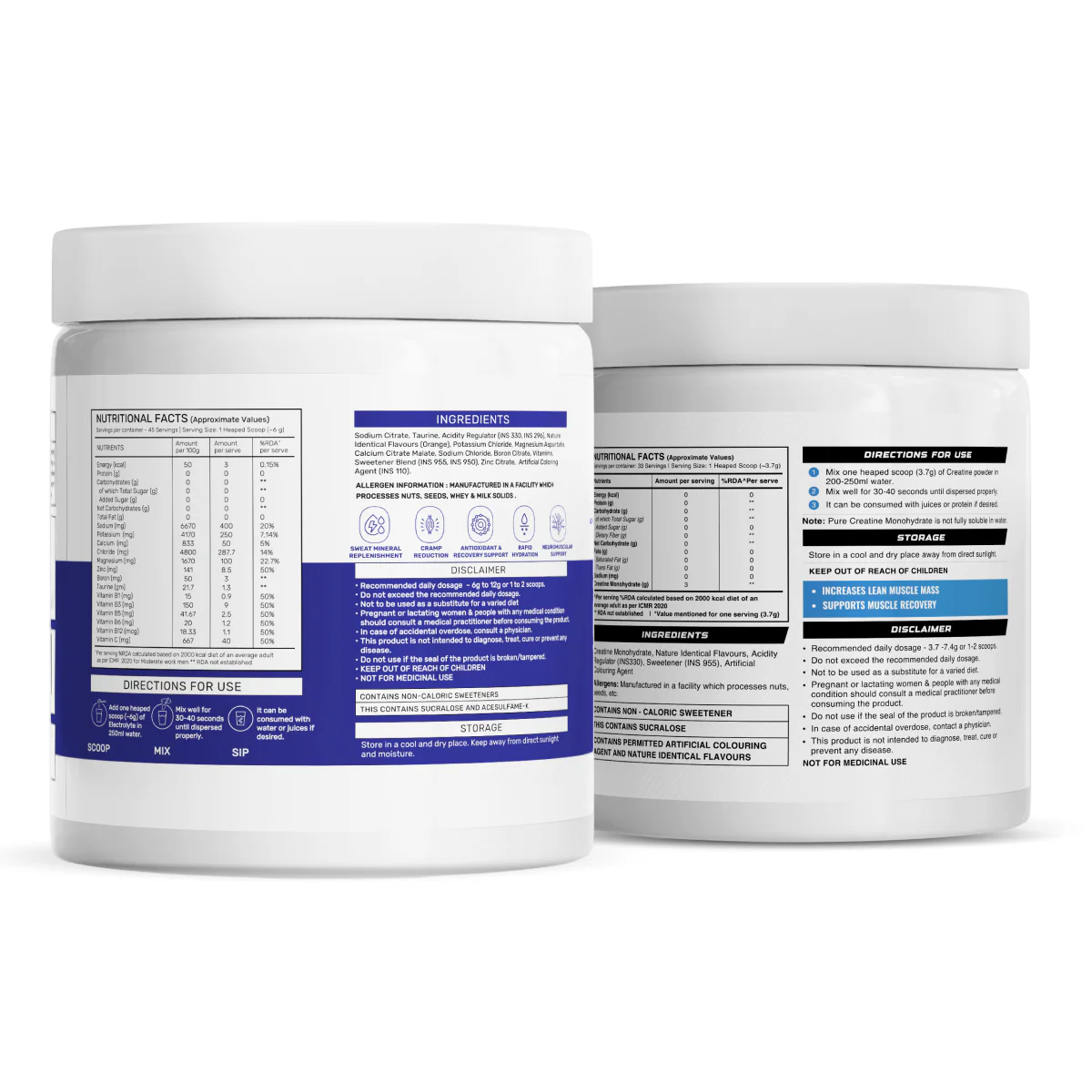 OSMO - Electrolytes (45 servings, Valencia Orange) +  Wellcore Creatine (33 Servings, Kiwi Kick) - Image 2
