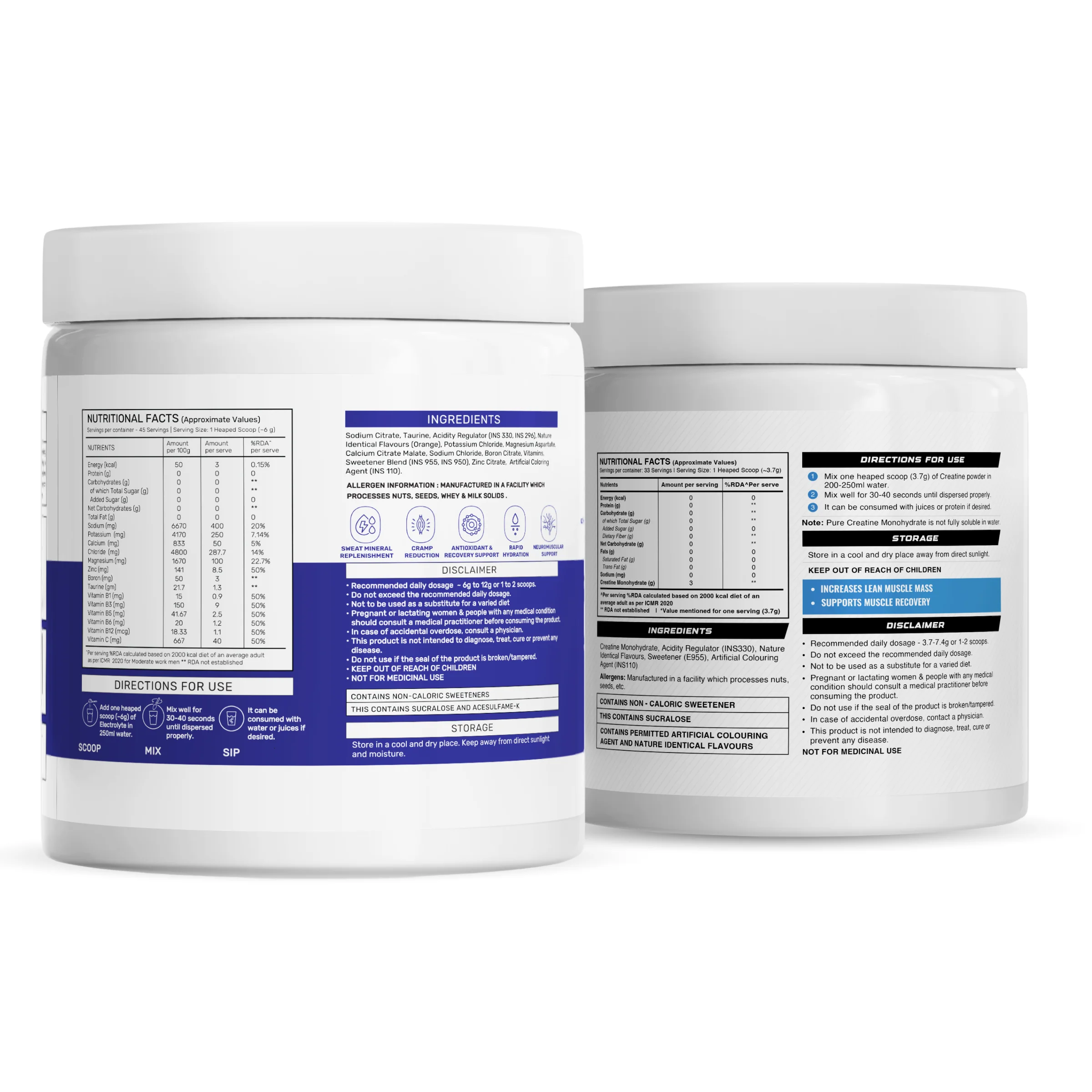OSMO - Electrolytes (45 servings, Valencia Orange) + Wellcore Creatine (33 Servings, Tropical Tango) - Image 3