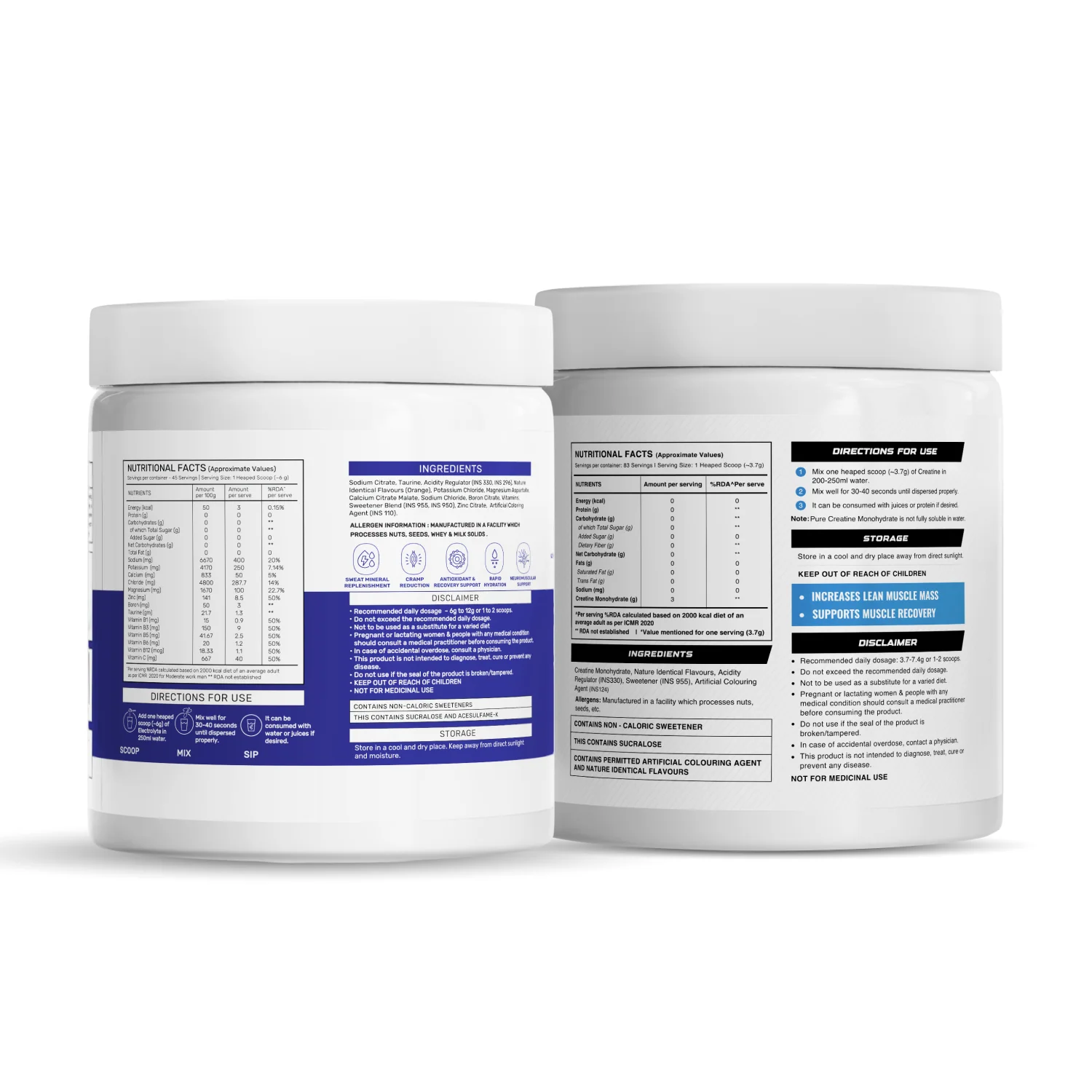 OSMO - Electrolytes (45 servings, Valencia Orange) + Wellcore Creatine (83 Servings, Watermelon Wave) - Image 2
