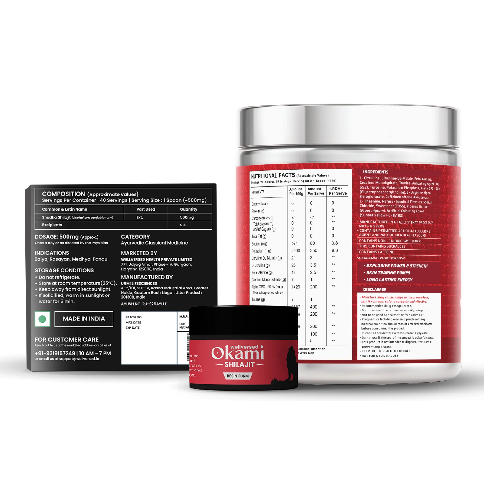 Dynamite Pre-Workout (210g, 15 Servings, Valencia Orange) + Okami Shilajit Resin (20g) - Image 3