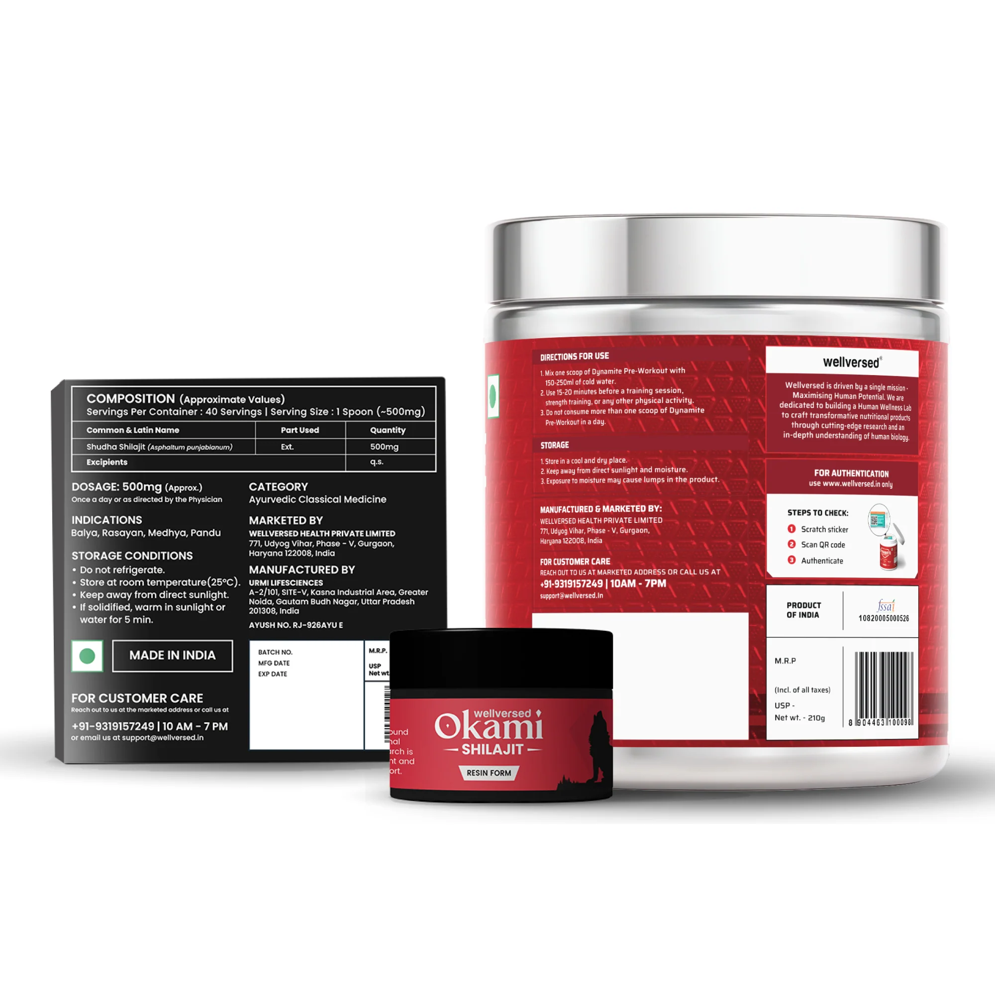 Dynamite Pre-Workout (210g, 15 Servings, Valencia Orange) + Okami Shilajit Resin (20g) - Image 4