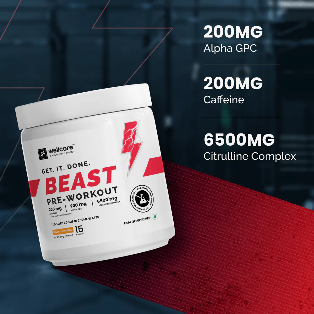 Wellcore - Beast Mode Pre Workout Supplement | Valencia Orange - (210g, 15 Servs) - Image 5