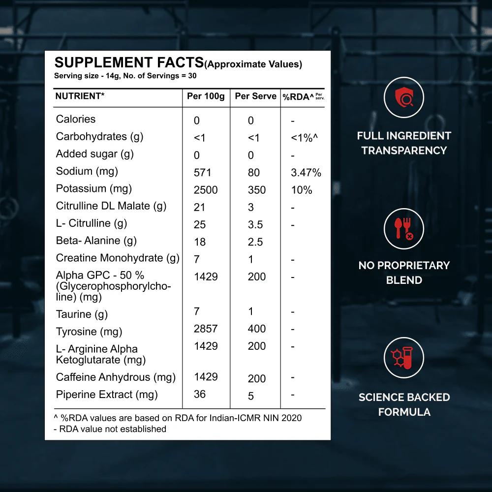 Wellcore - Beast Mode Pre Workout Supplement | Valencia Orange - (420g, 30 Servs) - Image 6