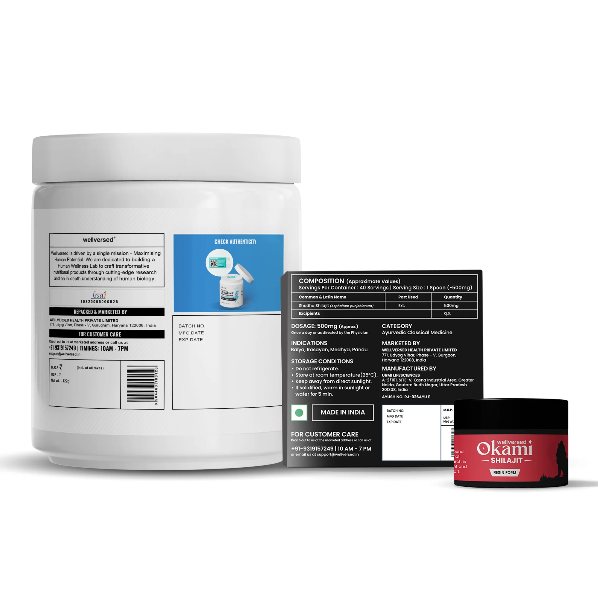 Wellcore Creatine (33 Servings, Fruit Fusion) + Okami Shilajit Resin (20g) - Image 3