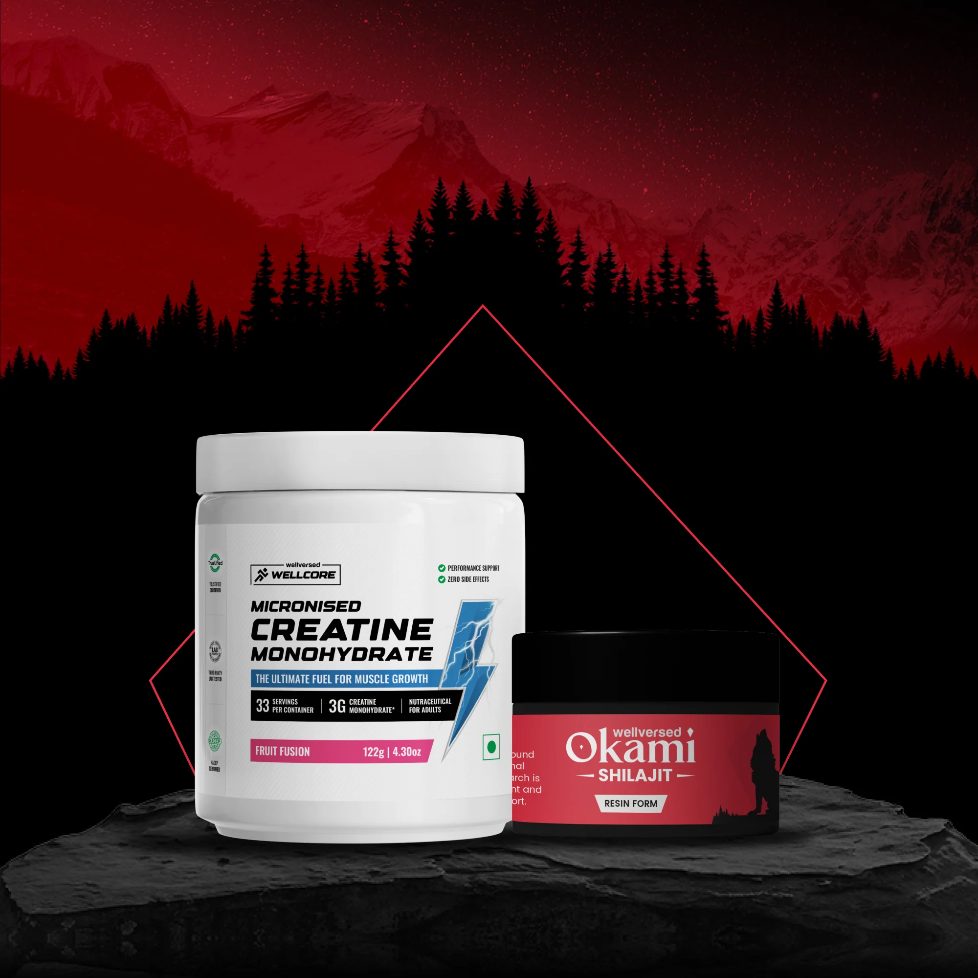 Wellcore Creatine (33 Servings, Fruit Fusion) + Okami Shilajit Resin (20g) - Image 6