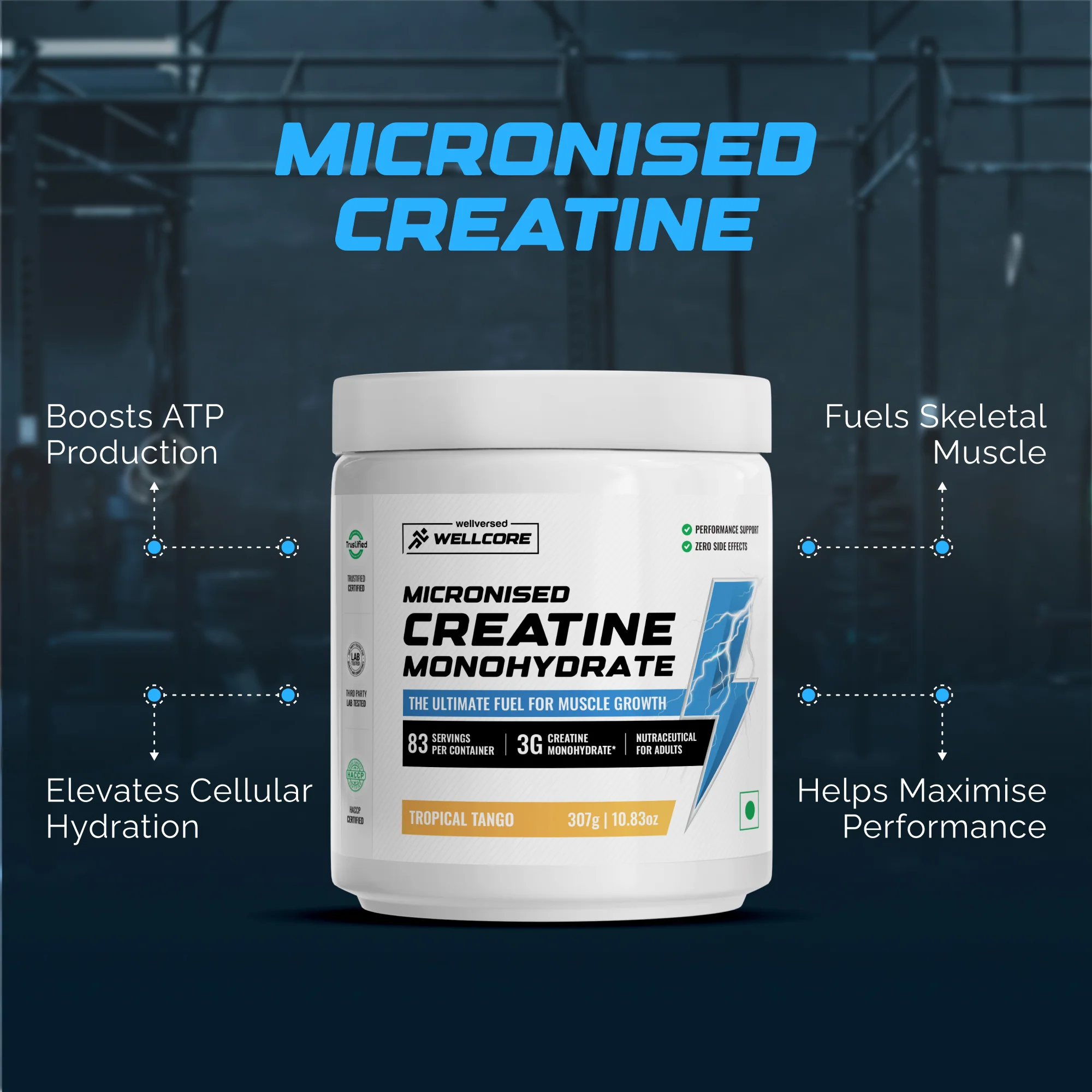 Wellcore Creatine Monohydrate Powder (307g, 83 Servings, Tropical Tango) + Dynamite Pre-Workout Powder (210g,15 Servings, Fruit Blast) - Image 5
