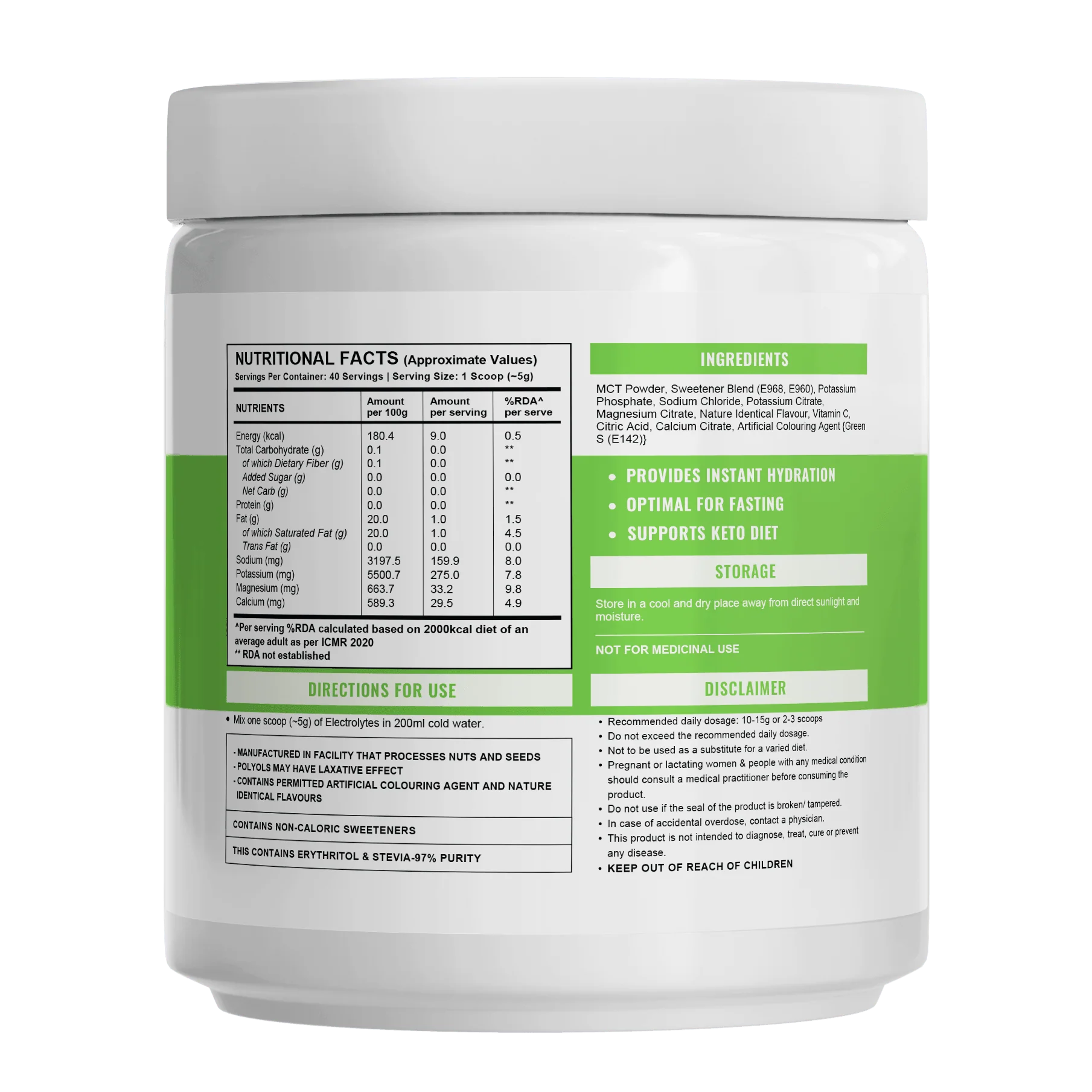 Wellcore - Electrolytes | Berlin Breeze | 200g, 40 Servings - Image 3