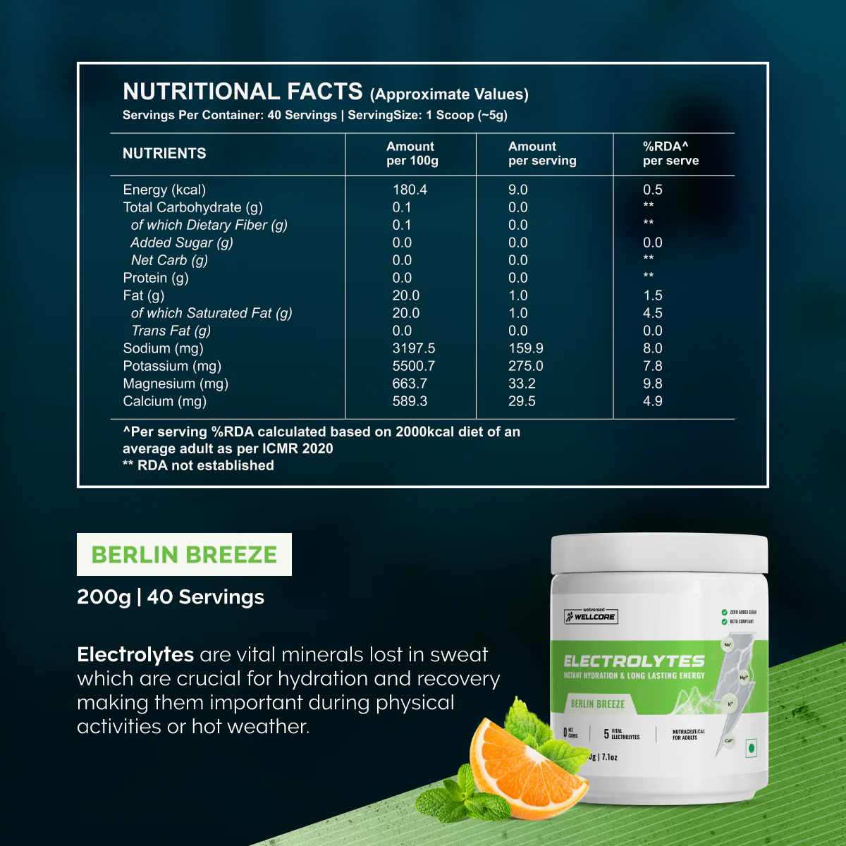 Wellcore - Electrolytes (2X200g, 80 servings) - Image 6