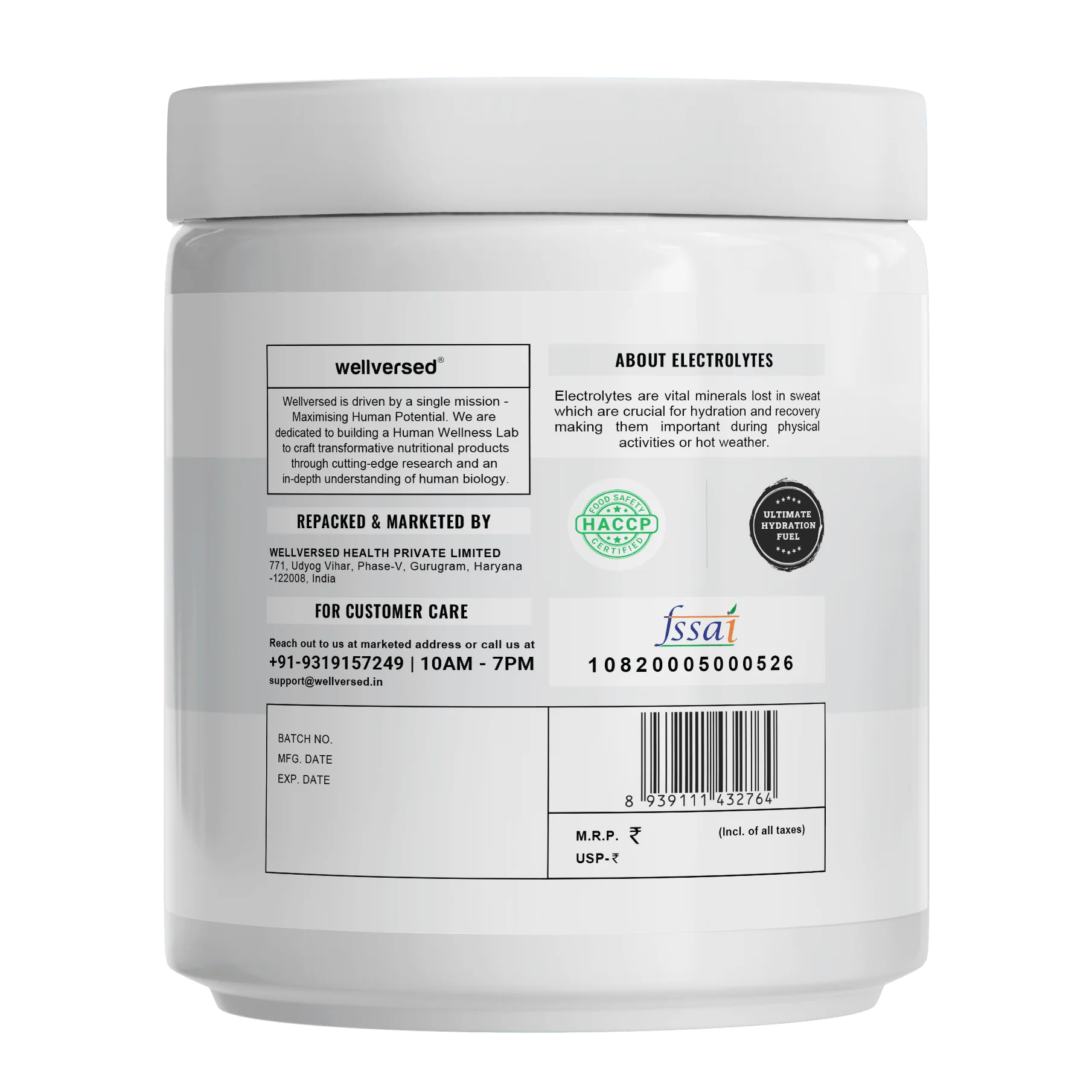 Wellcore - Unflavoured Electrolytes 200gm - Image 3