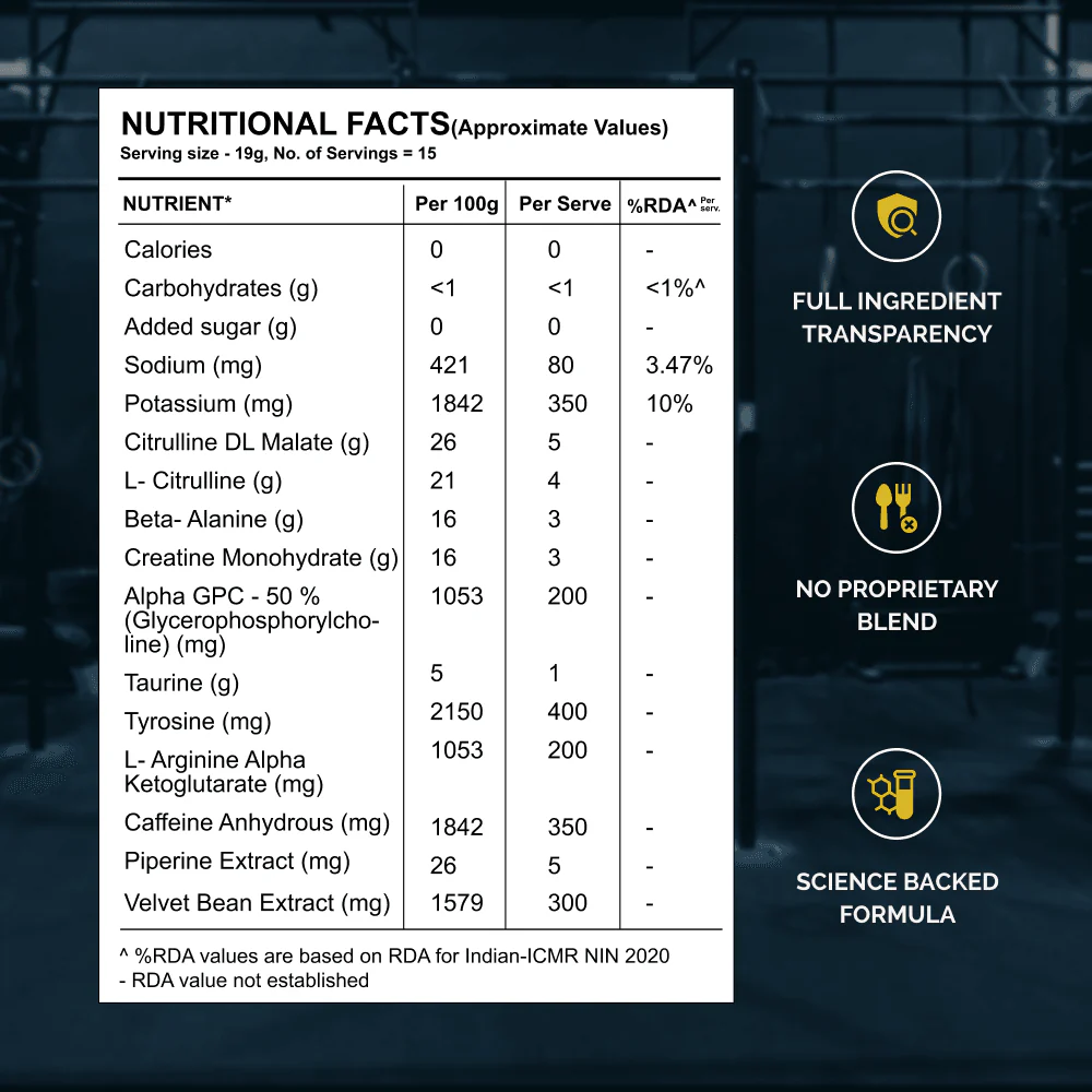 Wellcore - God Mode Pre Workout Supplement | Valencia Orange - (285g, 15 Servings) - Image 6