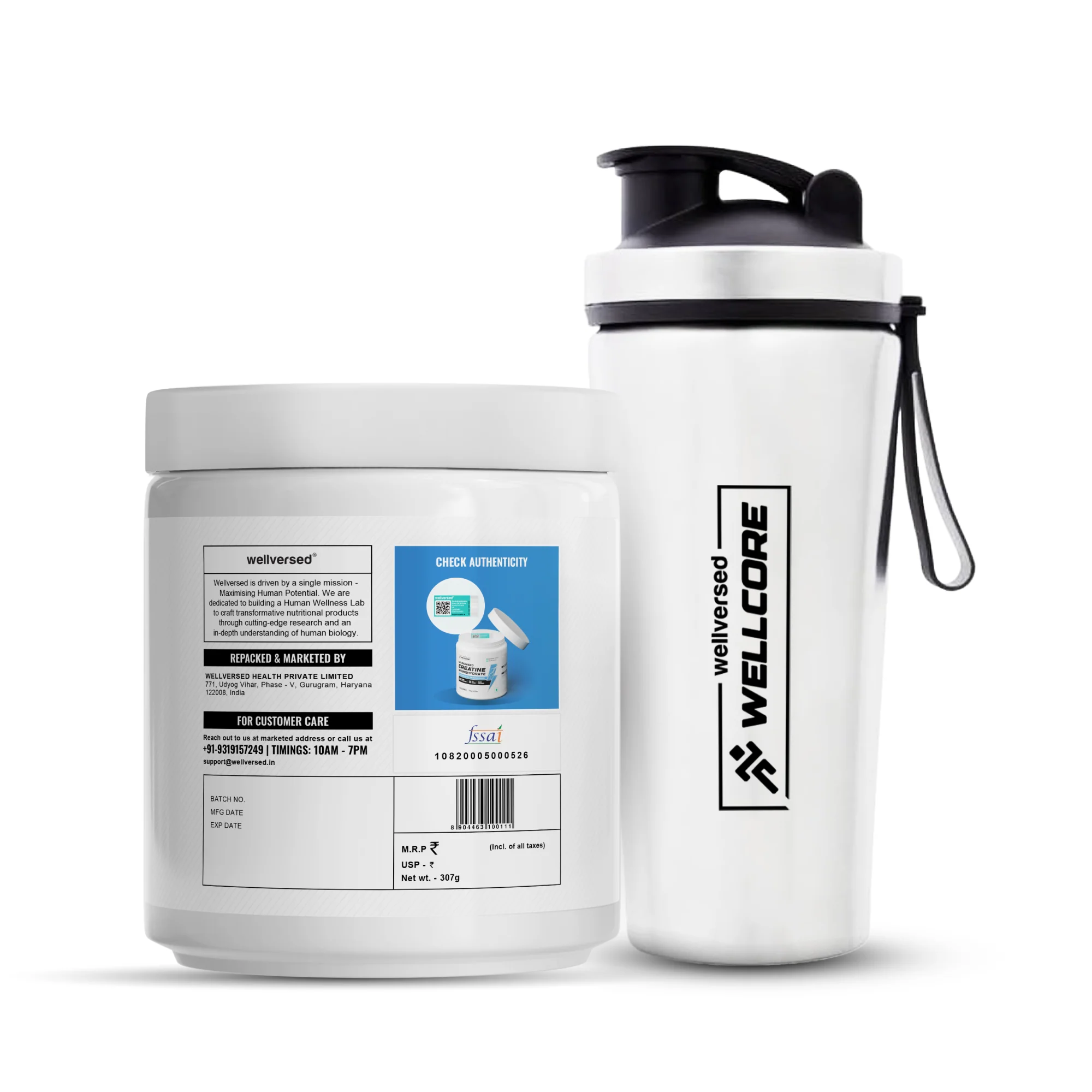 Wellcore - Micronised Creatine Monohydrate (83 Servings, Fruit Fusion) + Premium Steel Shaker - Image 3