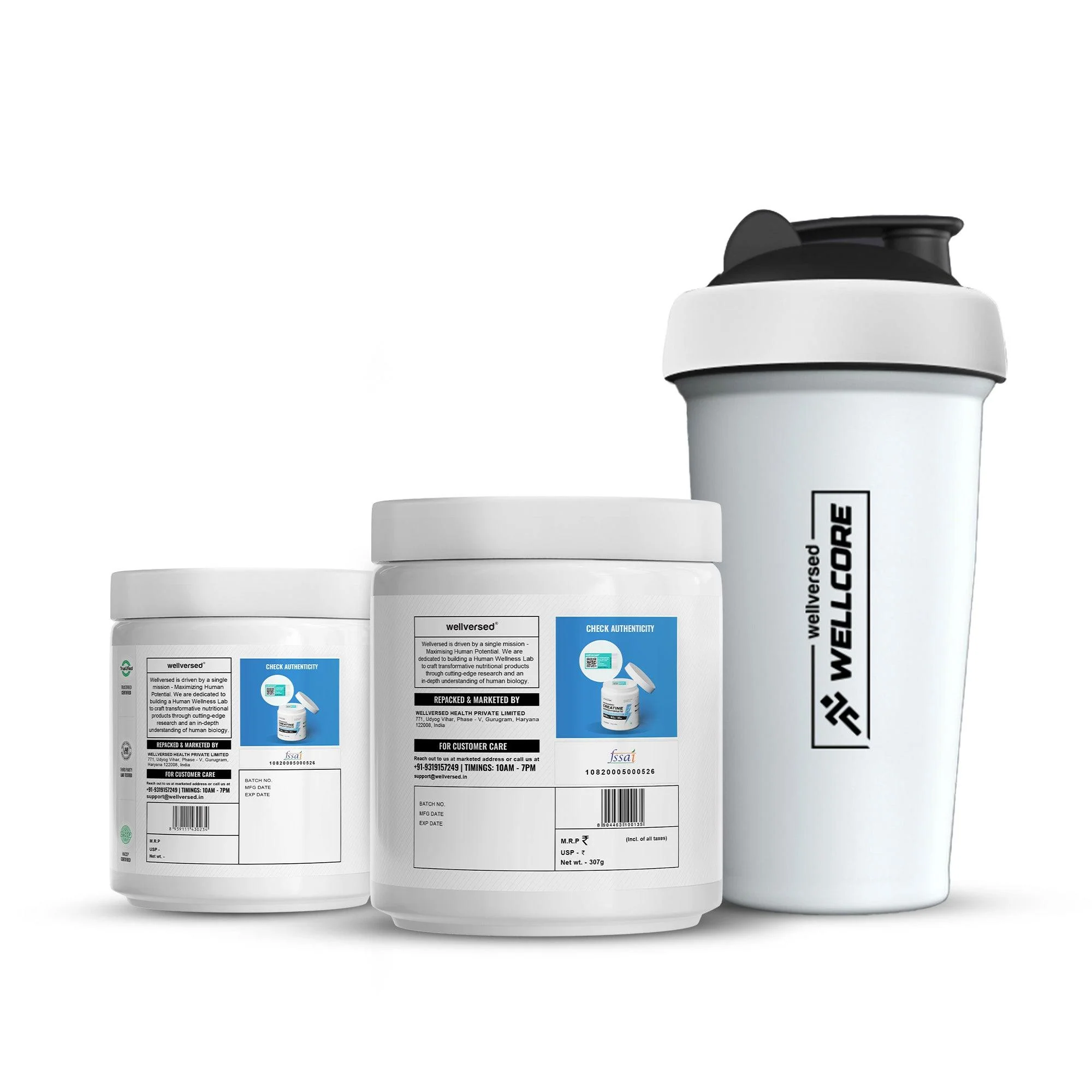 Wellcore - Micronised Creatine Monohydrate (83 Servings, Tropical Tango) + Creatine (33 Servings, Unflavoured) + Steel Shaker - Image 3