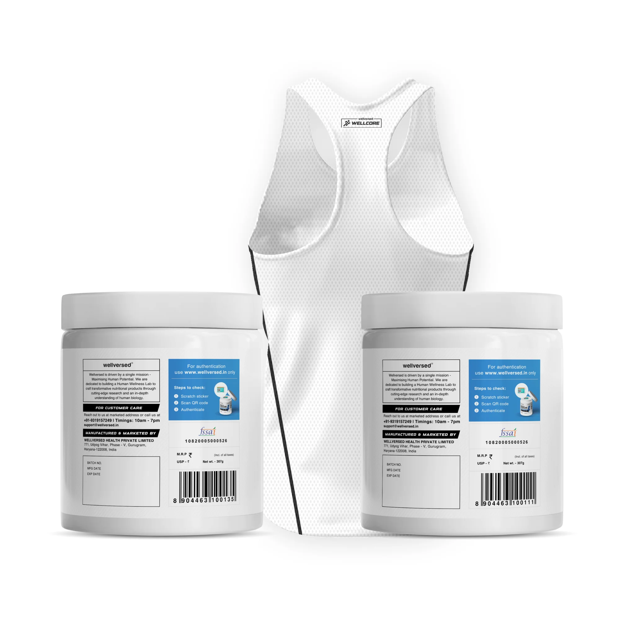 Wellcore - Micronised Creatine Monohydrate (83 Servings, Tropical Tango) + Creatine (83 Servings, Fruit Fusion) + Premium Gym Vest - Image 3