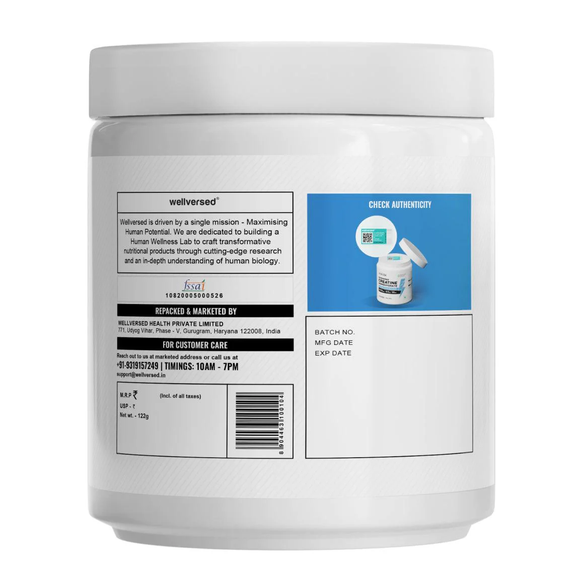 Wellcore - Pure Micronised Creatine Monohydrate (122g, 33 Servings) Fruit Fusion - Image 3