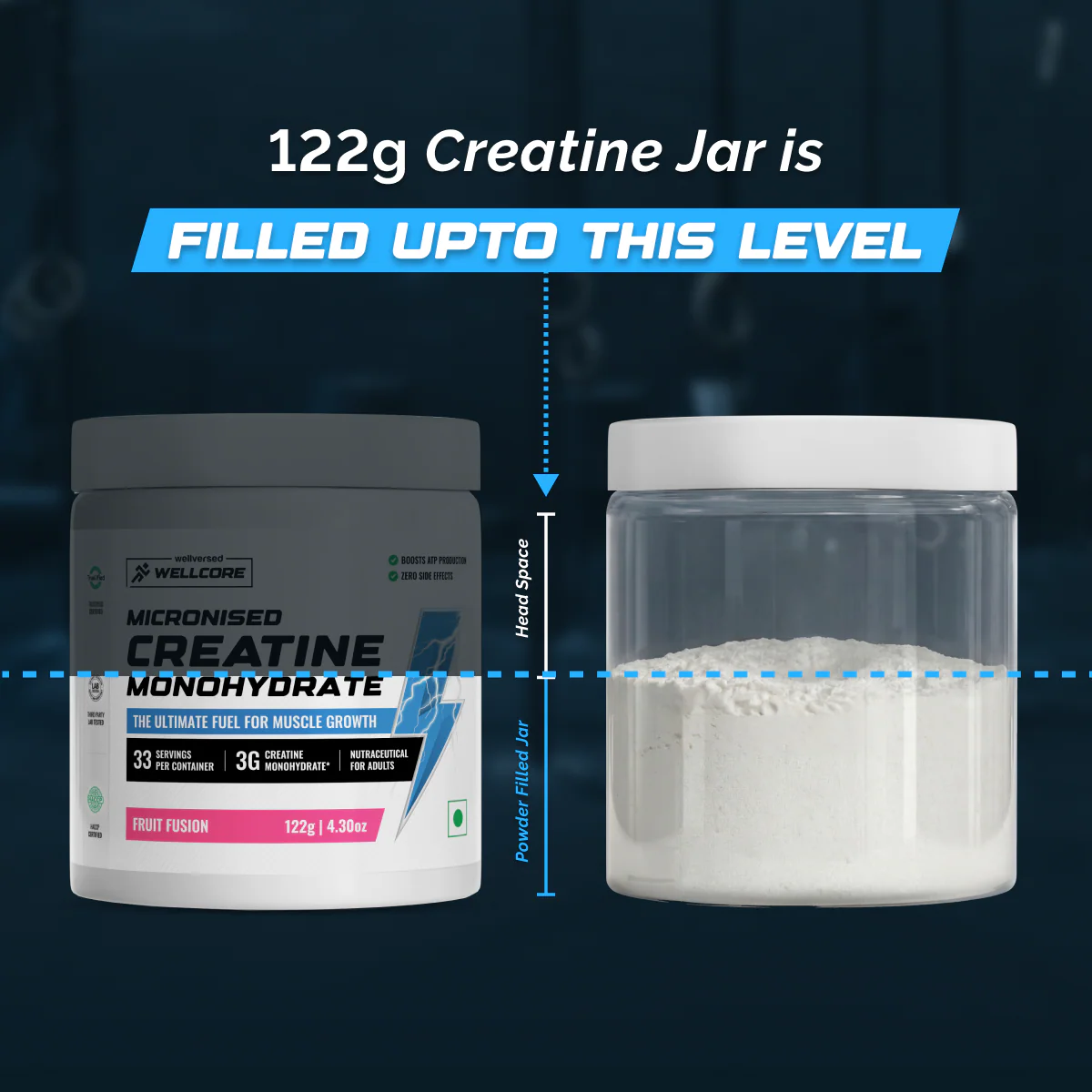 Wellcore - Pure Micronised Creatine Monohydrate (122g, 33 Servings) Fruit Fusion - Image 9