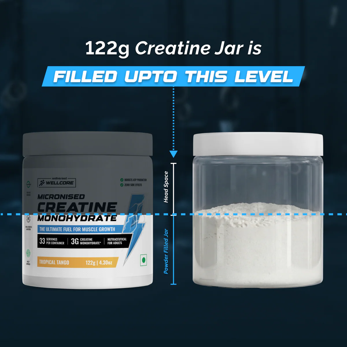 Wellcore - Pure Micronised Creatine Monohydrate (122g, 33 Servings) Tropical Tango - Image 8