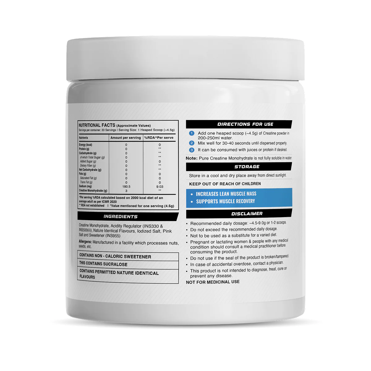 Wellcore - Pure Micronised Creatine Monohydrate | Lemon Lime (149g, 33 servings) - Image 3