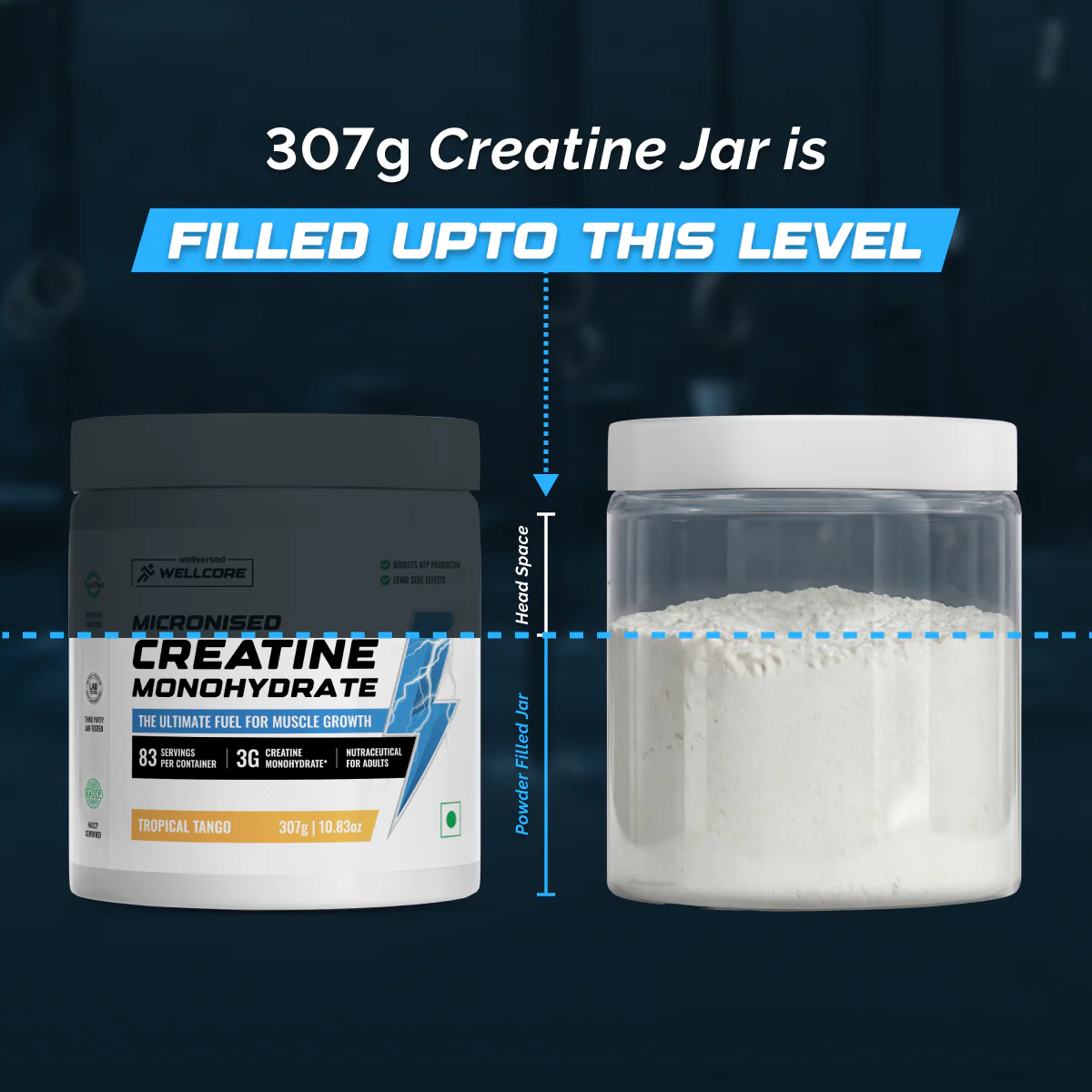 Wellcore - Pure Micronised Creatine Monohydrate (307g, 83Servings) Tropical Tango - Image 8