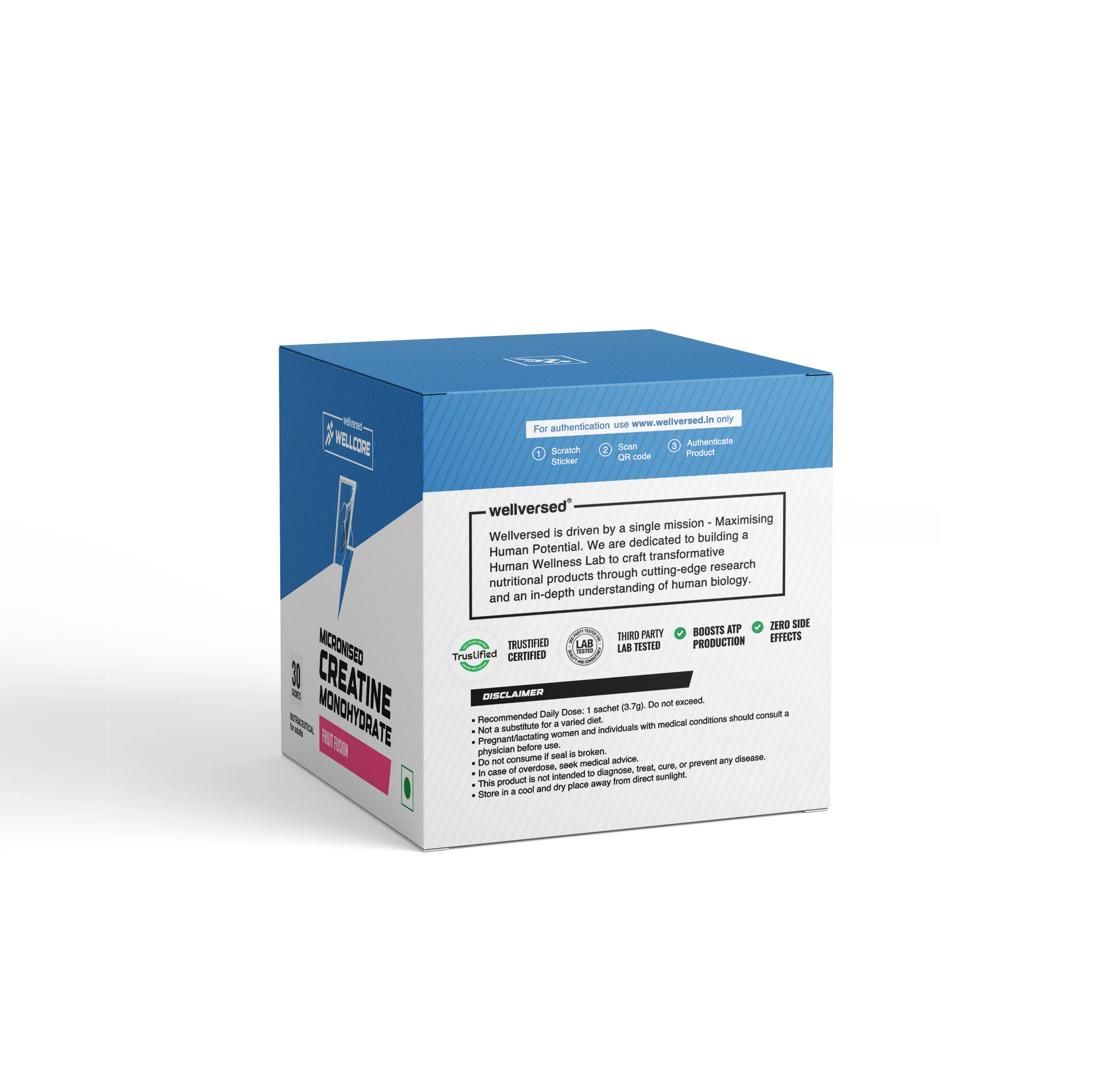 Wellcore - Pure Micronised Creatine Monohydrate | Fruit Fusion (30 Sachets) - Image 3