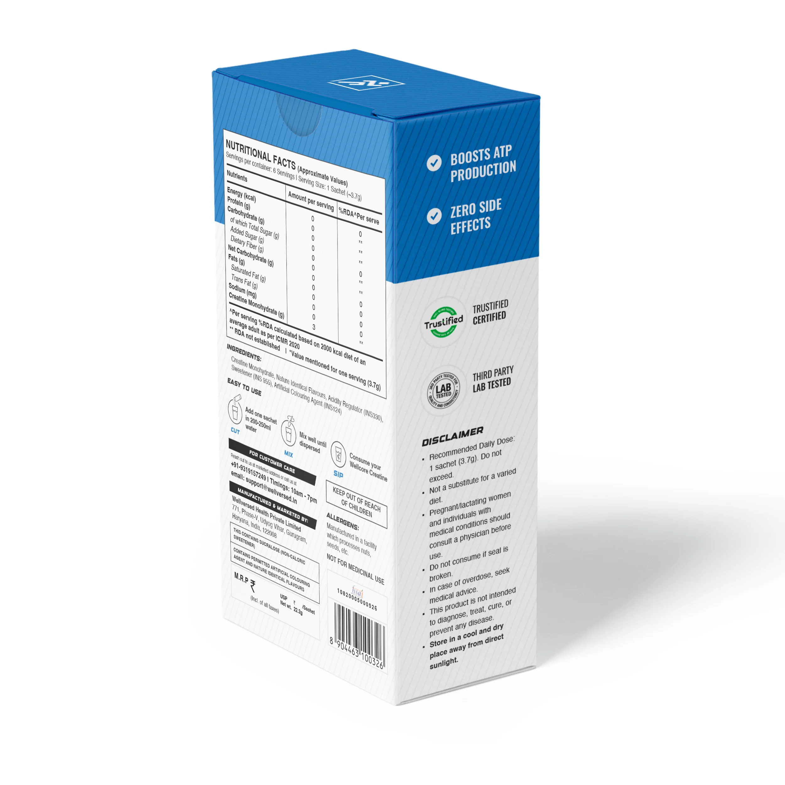 Wellcore - Pure Micronised Creatine Monohydrate | Fruit Fusion (6 Sachets) - Image 3