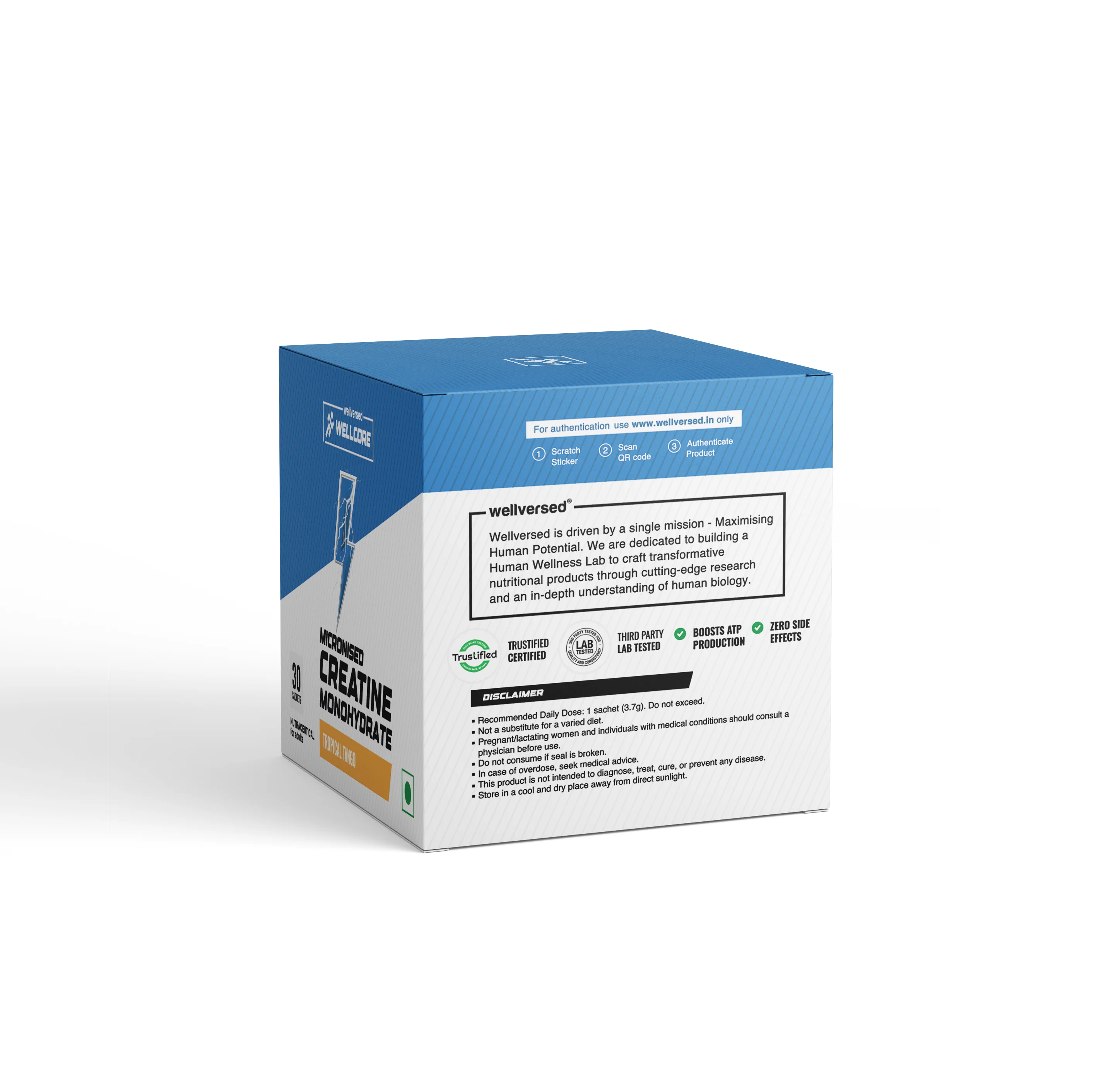 Wellcore - Pure Micronised Creatine Monohydrate | Tropical Tango (30 Sachets) - Image 3