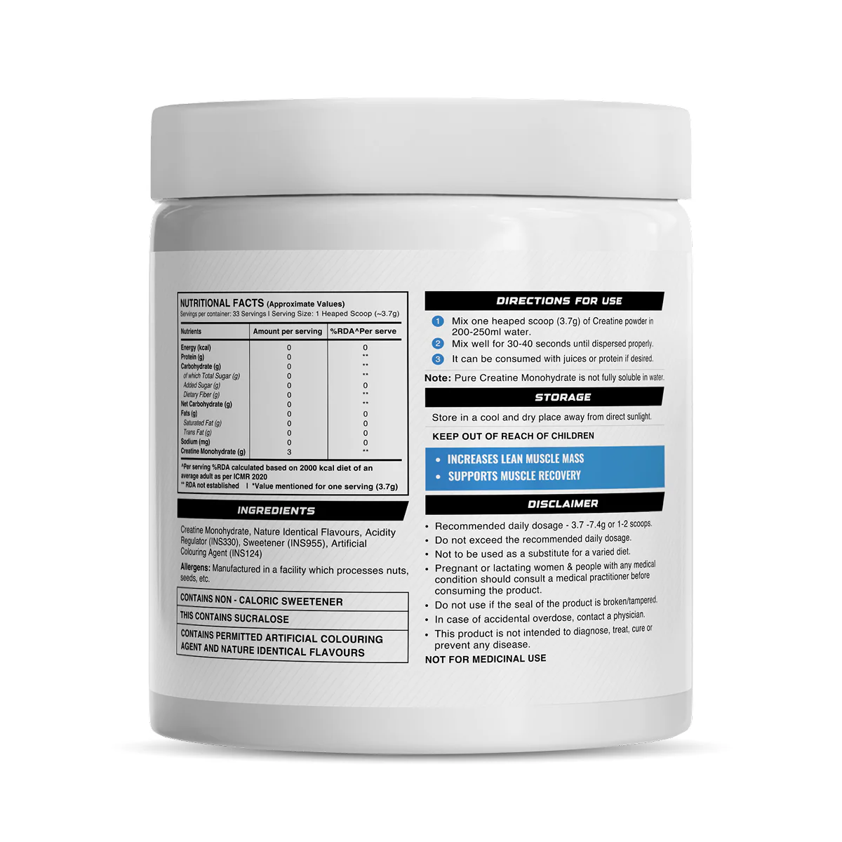 Wellcore - Pure Micronised Creatine Monohydrate | Watermelon Wave (122g, 33 servings) - Image 2