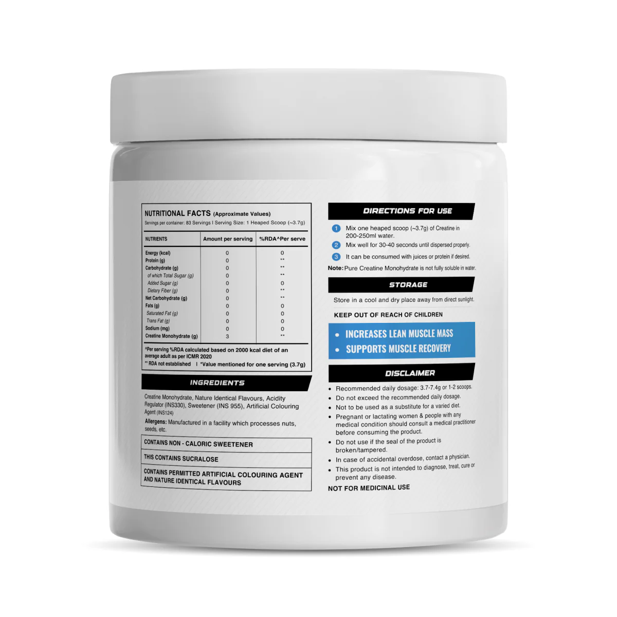 Wellcore - Pure Micronised Creatine Monohydrate | Watermelon Wave (307g, 83 servings) - Image 2