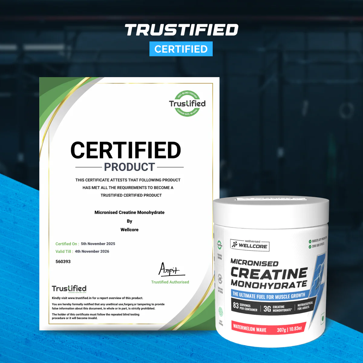 Wellcore - Pure Micronised Creatine Monohydrate | Watermelon Wave (307g, 83 servings) - Image 6