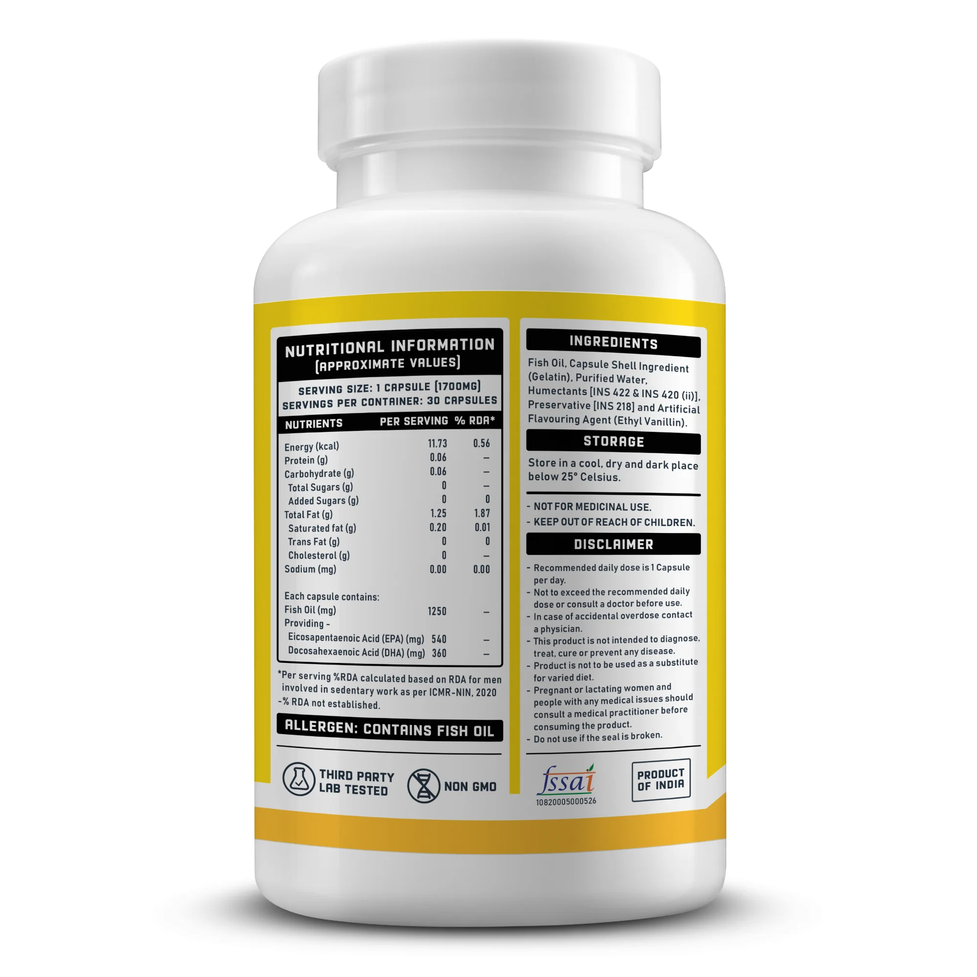 YouWeFit Omega-3 Fish Oil (30 Capsules), 1250mg - Image 3