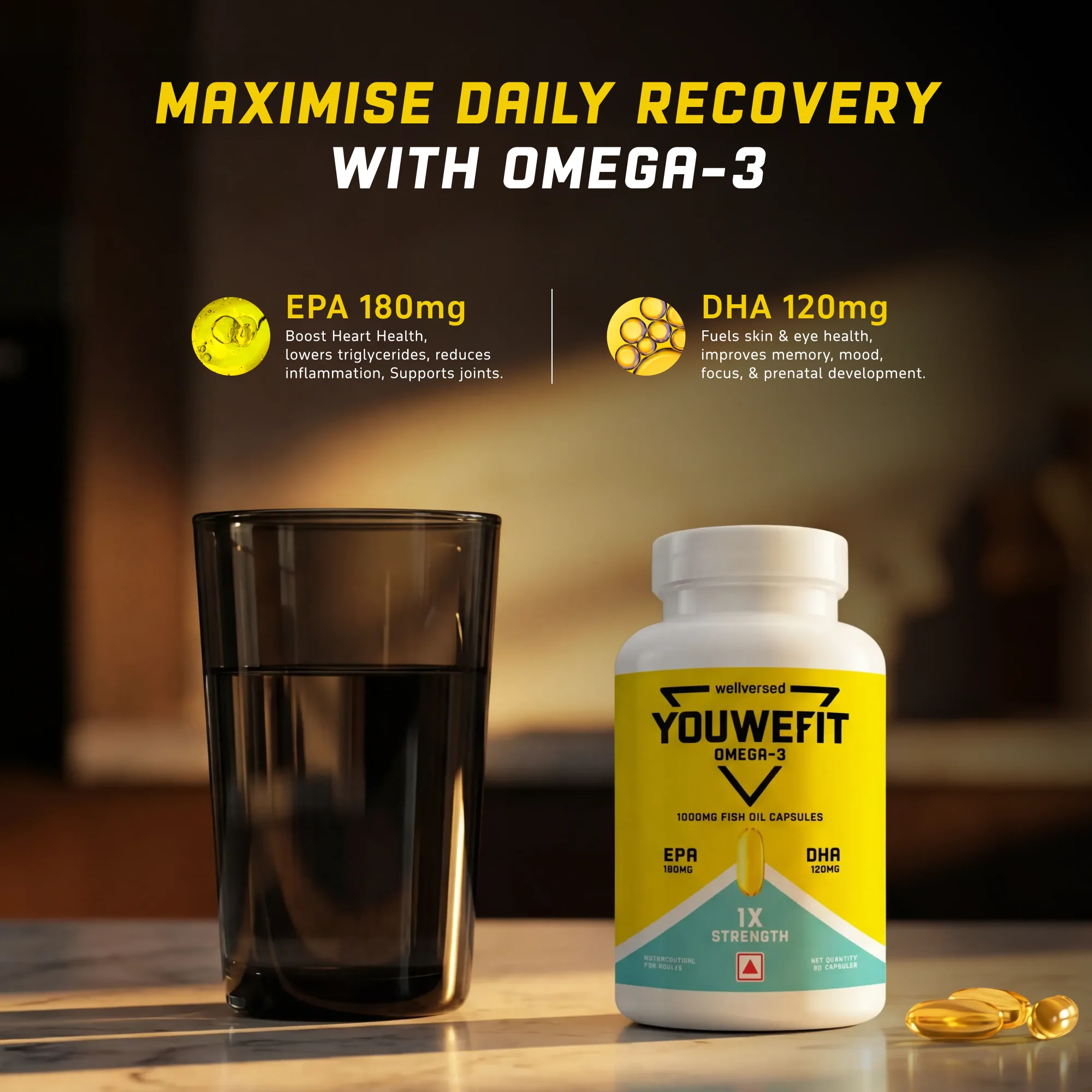 YouWeFit Omega-3 Fish Oil (60 Capsules), 1000mg - Image 4
