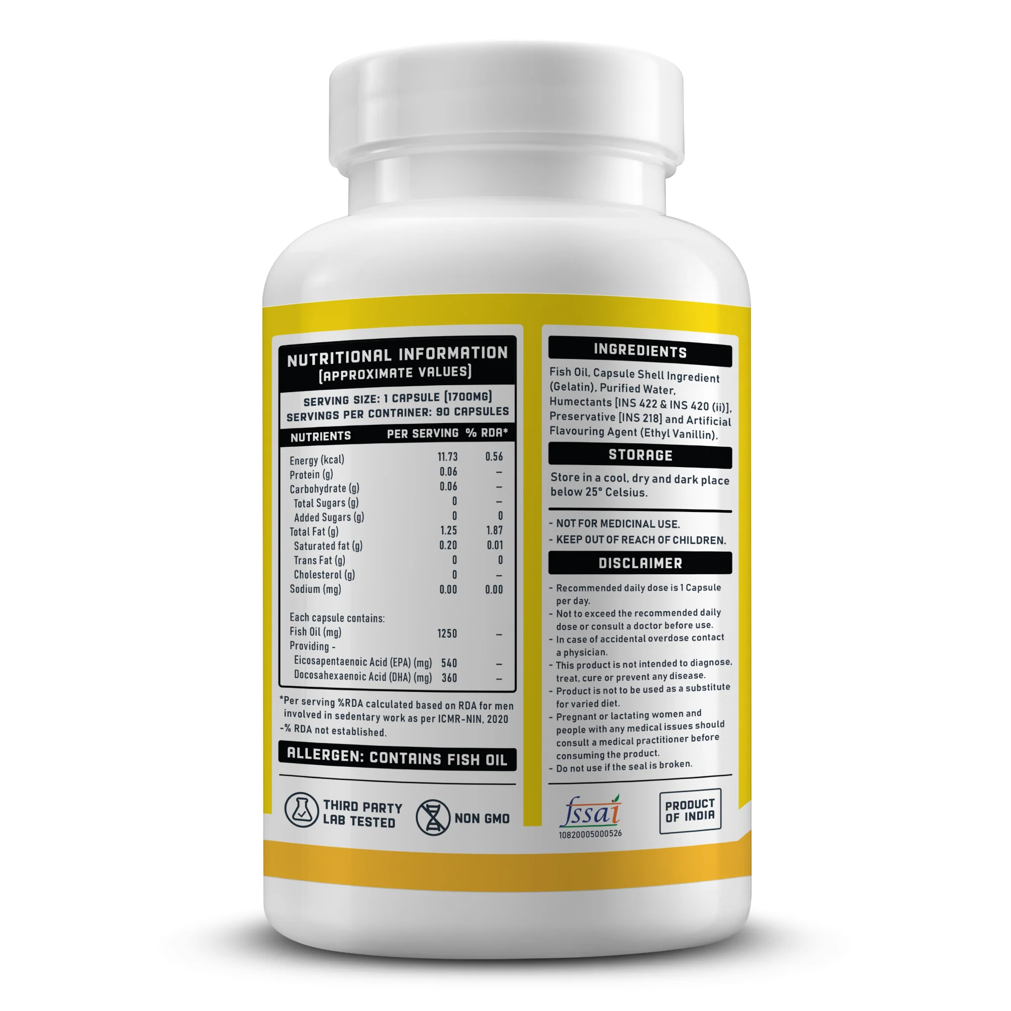 YouWeFit Omega-3 Fish Oil (90 Capsules), 1250mg - Image 3